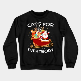 Santa Claus Riding Sleigh carry Kittens Gift Christmas Cat Lover Crewneck Sweatshirt